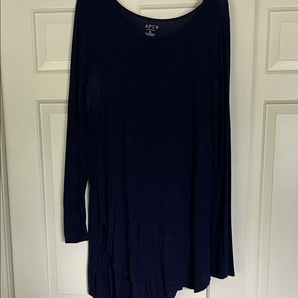 Apt. 9 Black Asymmetrical Tunic Top